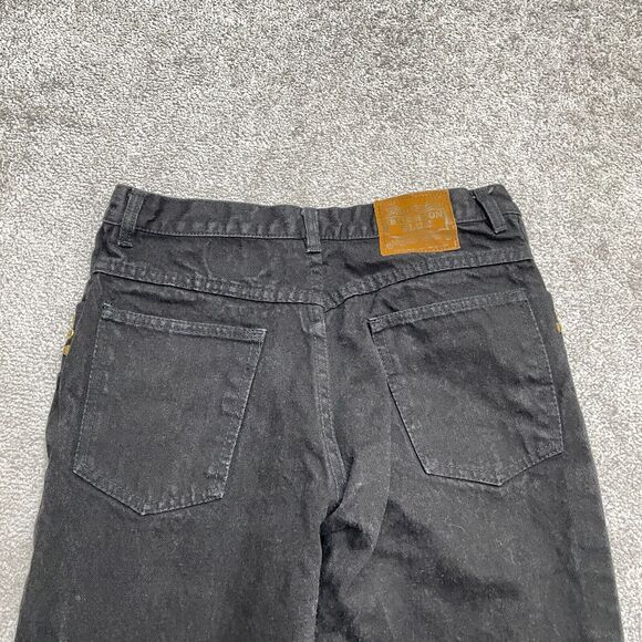 Brighton Blue Lexicco Vintage Studded Denim Jeans Womens 11/12 Black Straight - Picture 12 of 13